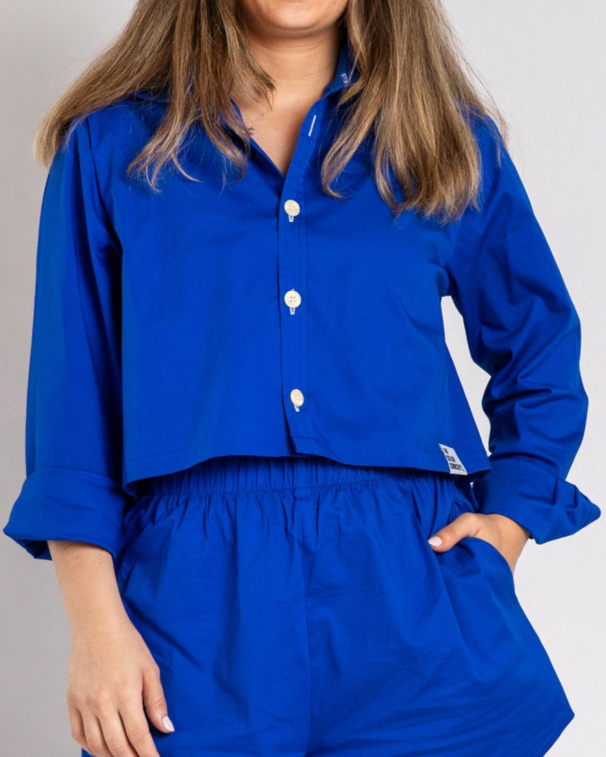 The Navy Cropped Shirt