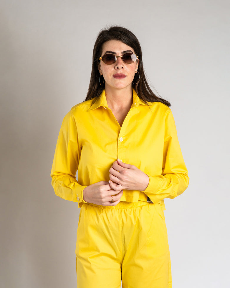 The Yellow Cropped Shirt